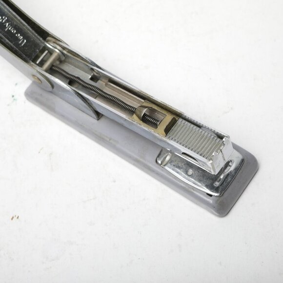 Vintage Rexel Meteor MK2 Steel Desk Stapler Grey Retro England Office MCM - Picture 5 of 9